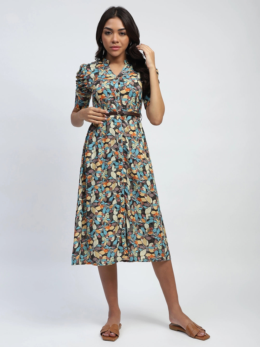 Multi Digital Print Modal Rayon Dress - Global Republic