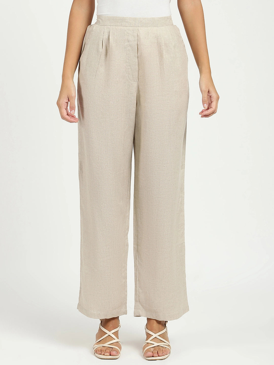 Natural Linen Relaxed Fit Lower - Global Republic