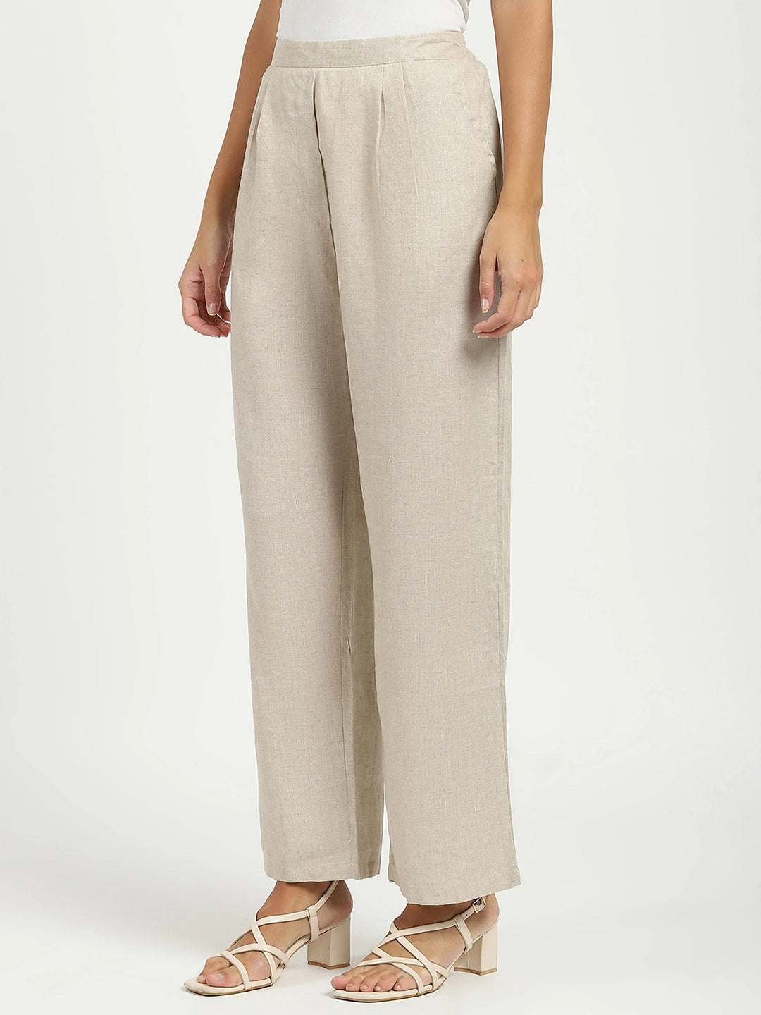 Natural Linen Relaxed Fit Lower - Global Republic