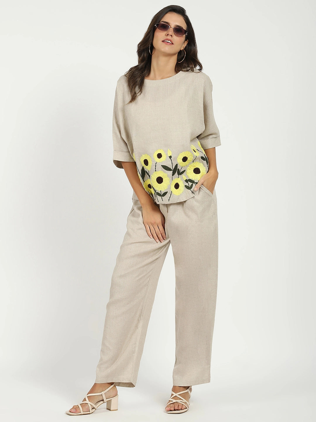 Natural Linen Relaxed Fit Lower - Global Republic