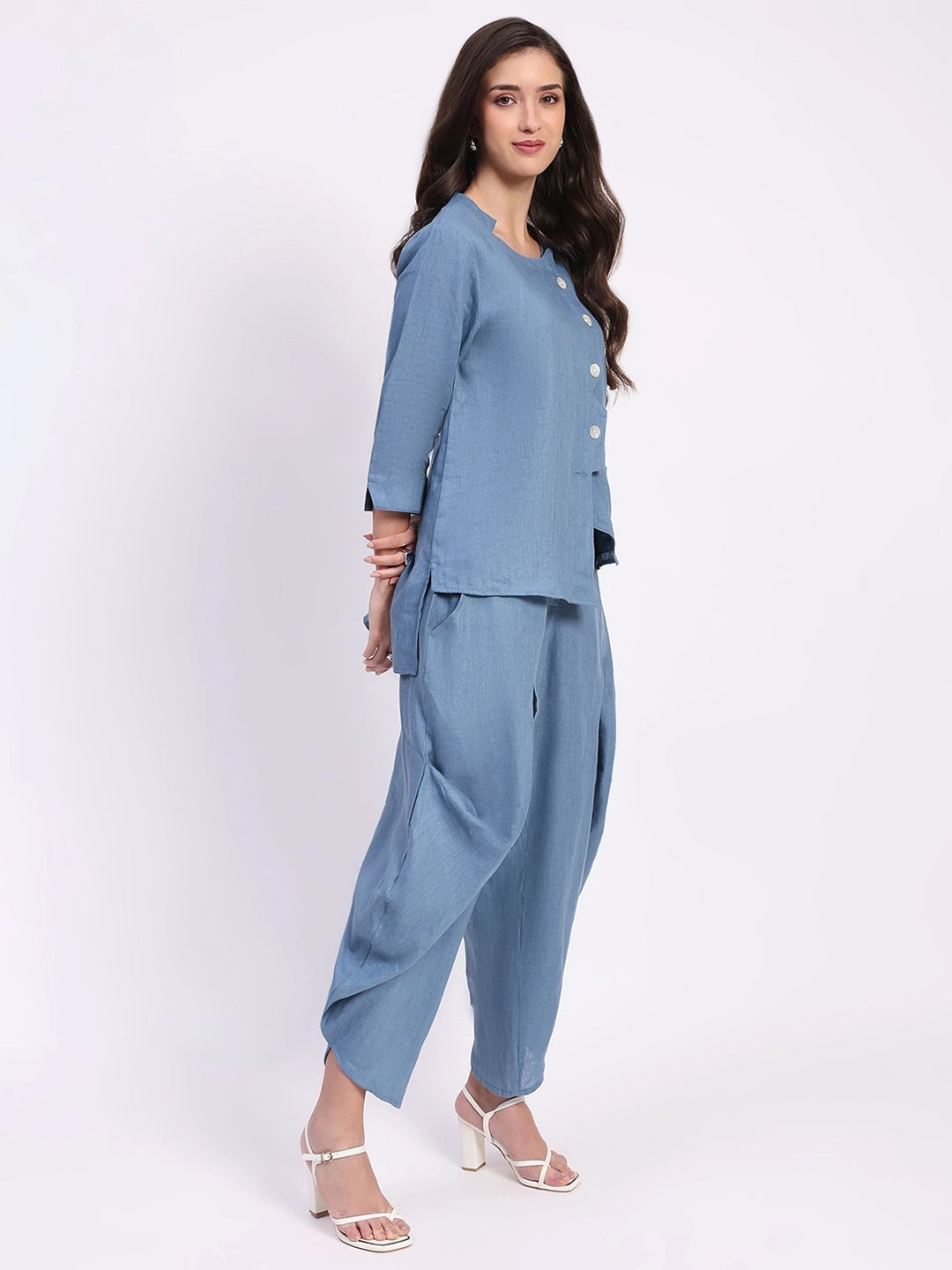 Blue Linen Co-ord Set - Global Republic