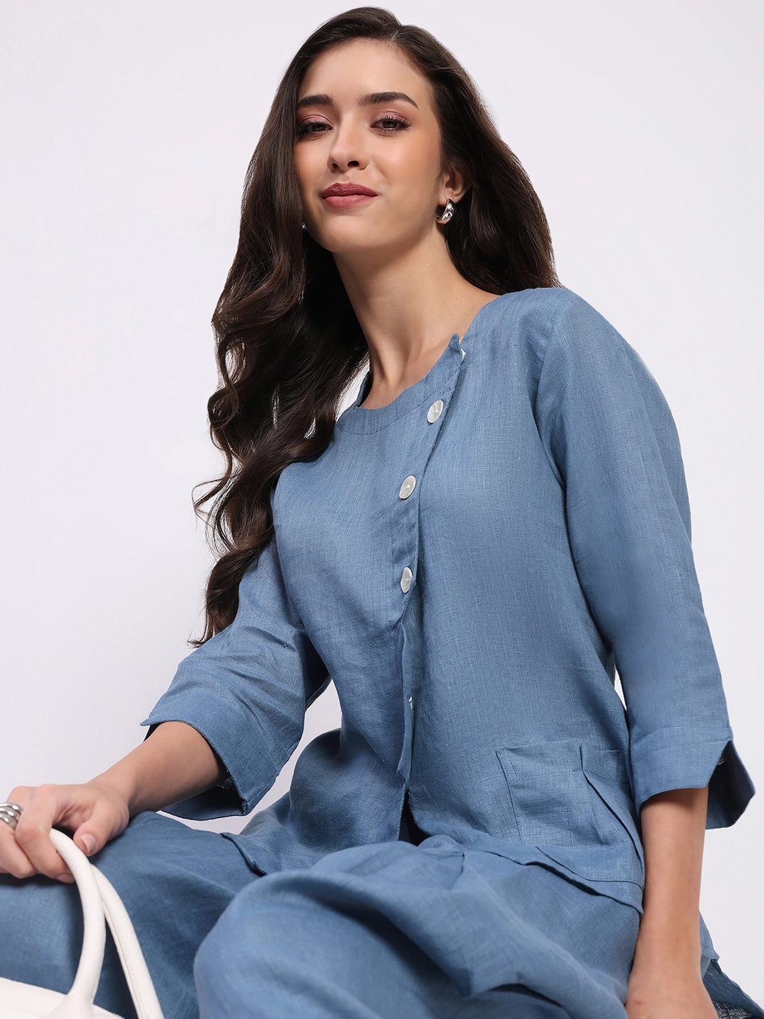 Blue Linen Co-ord Set - Global Republic