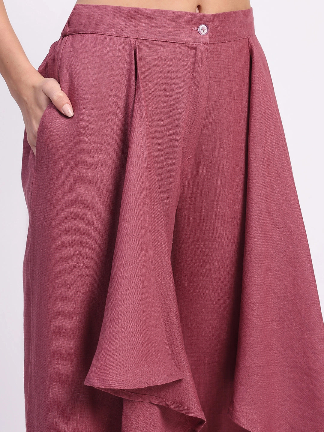 Linen Top with Wide-Leg Panel Bottom - Global Republic