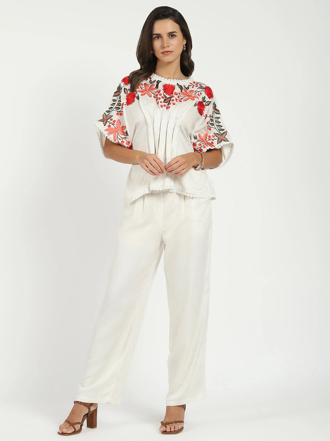 Embroidered Kaftan Sleeves Co-ord Set - Global Republic