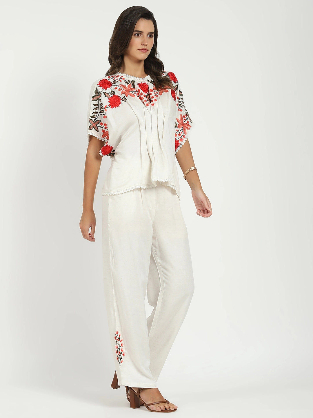 Embroidered Kaftan Sleeves Co-ord Set - Global Republic
