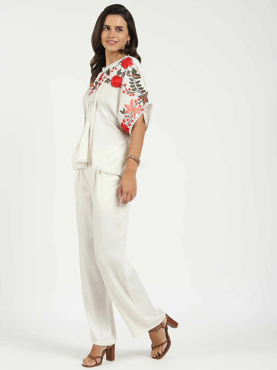 Embroidered Kaftan Sleeves Co-ord Set - Global Republic