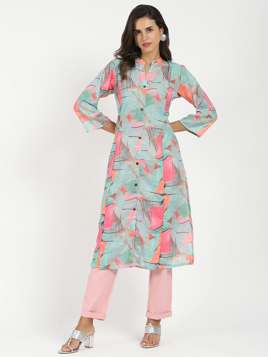Multicolor Abstract Print Muslin Kurta - Global Republic