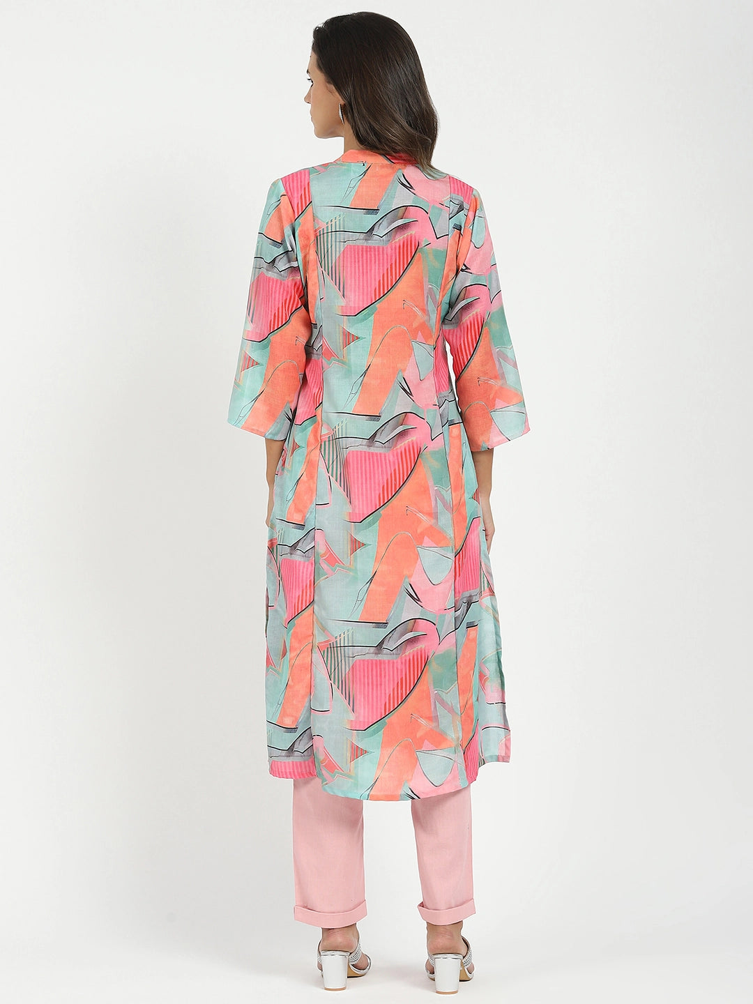 Multicolor Abstract Print Muslin Kurta - Global Republic