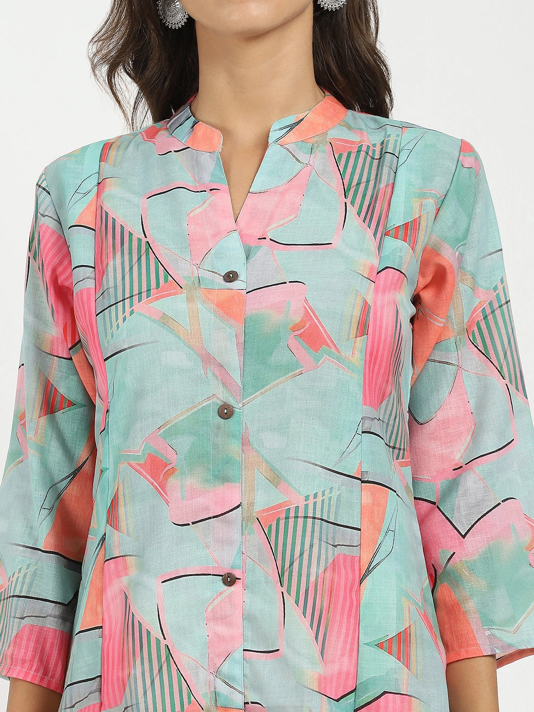 Multicolor Abstract Print Muslin Kurta - Global Republic