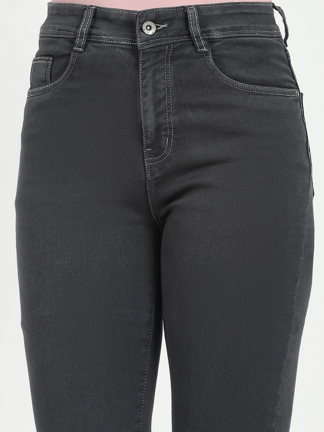 Dark Grey High Waist Slim Jeans - Global Republic
