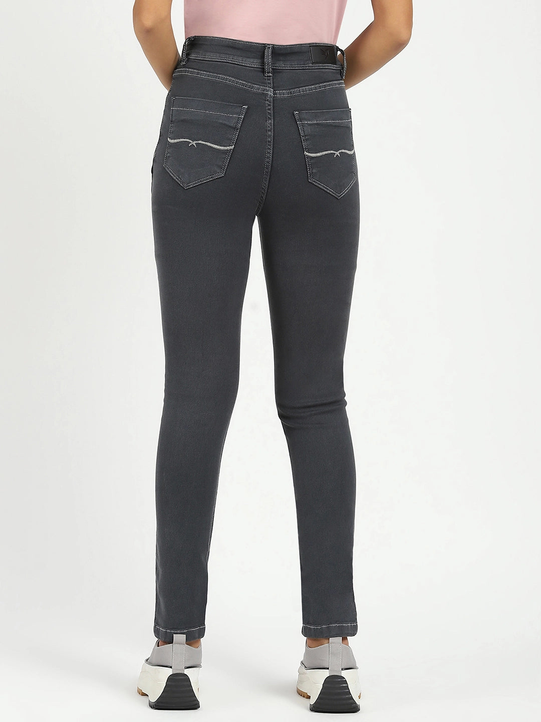Dark Grey High Waist Slim Jeans - Global Republic