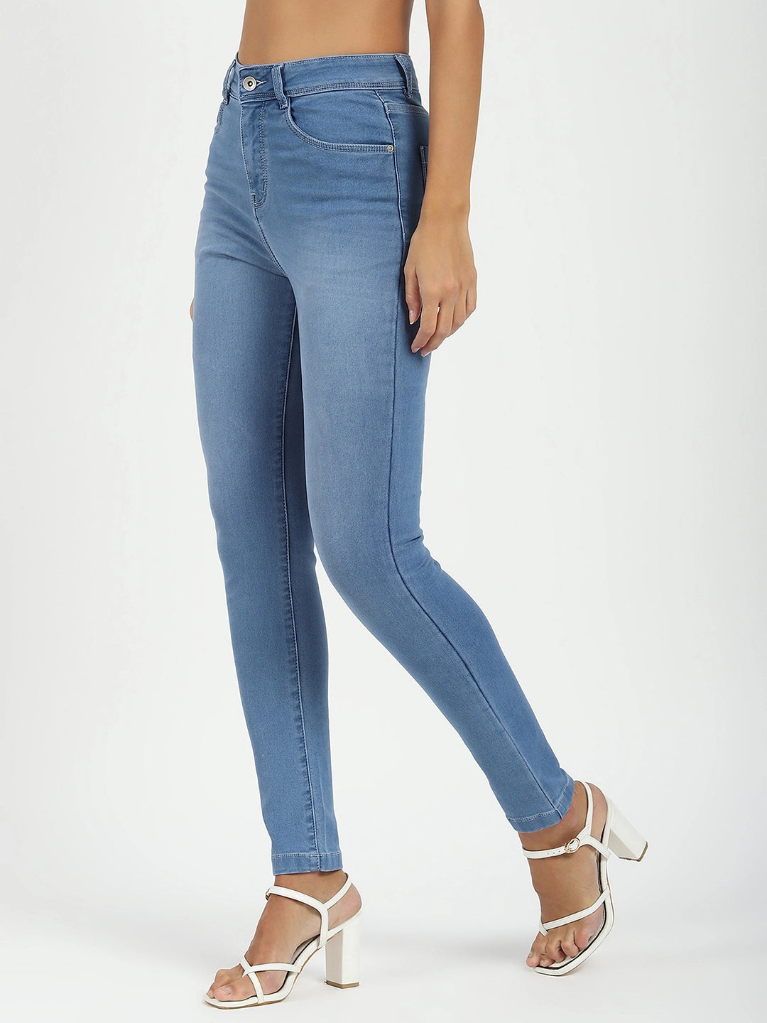 Blue High Waist Slim Jeans - Global Republic
