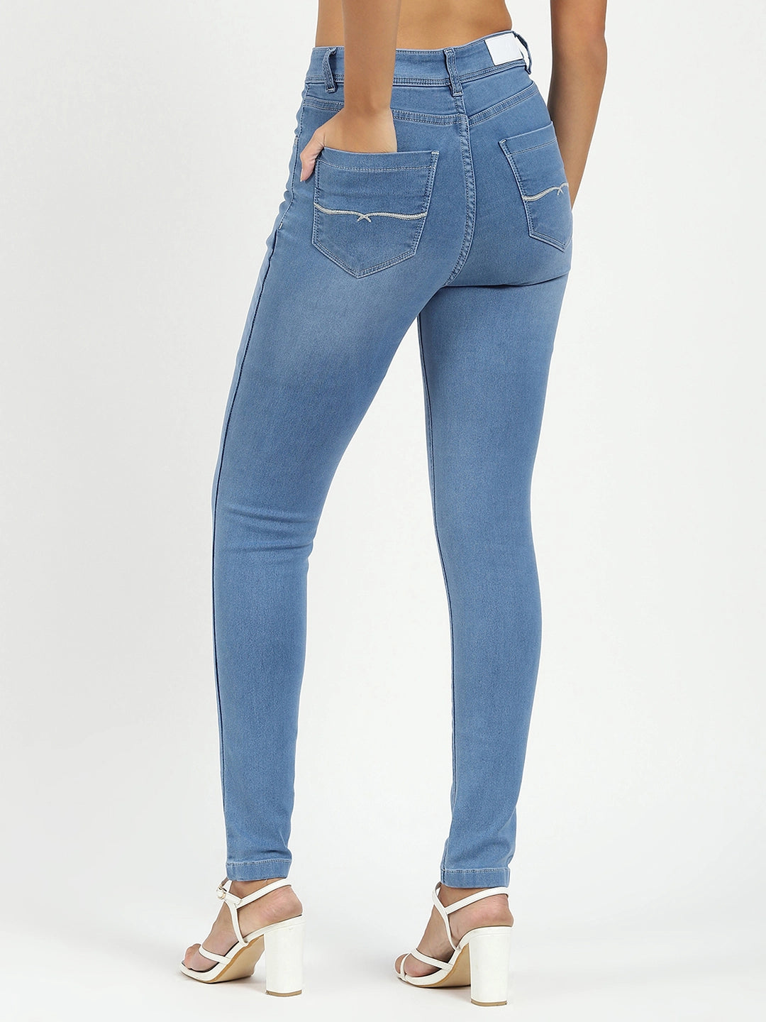 Blue High Waist Slim Jeans - Global Republic