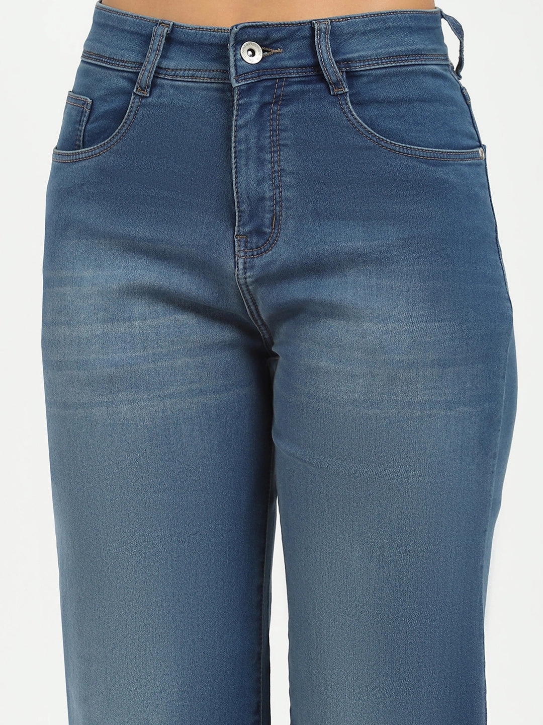 Blue Regular Fit Straight Jeans - Global Republic