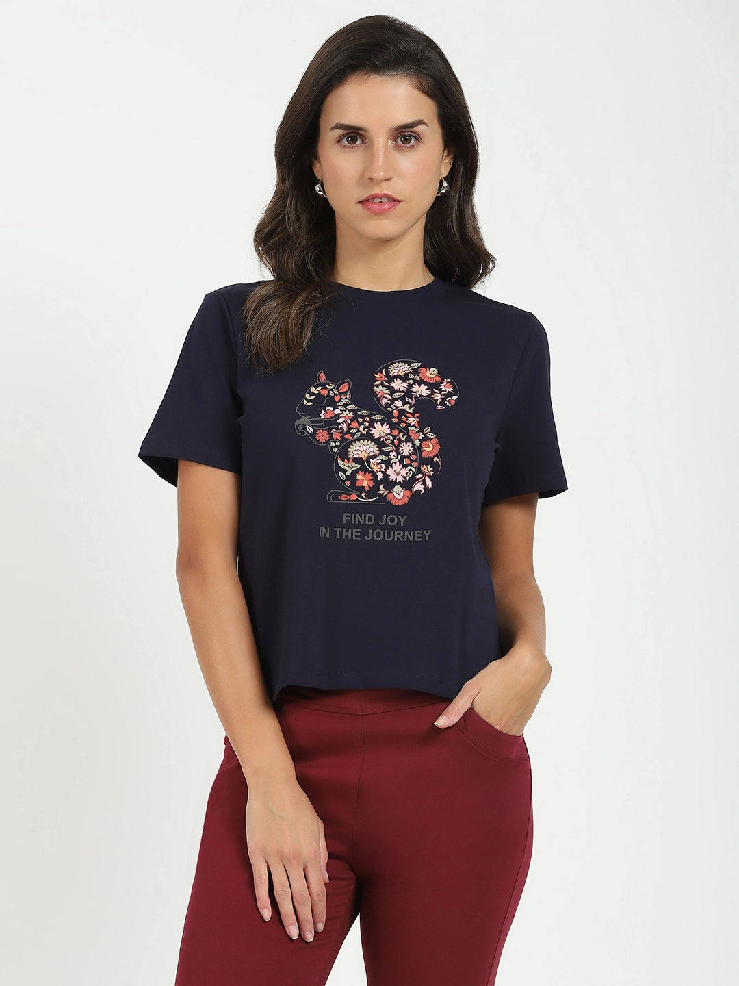 Navy Graphic Cotton Top - Global Republic
