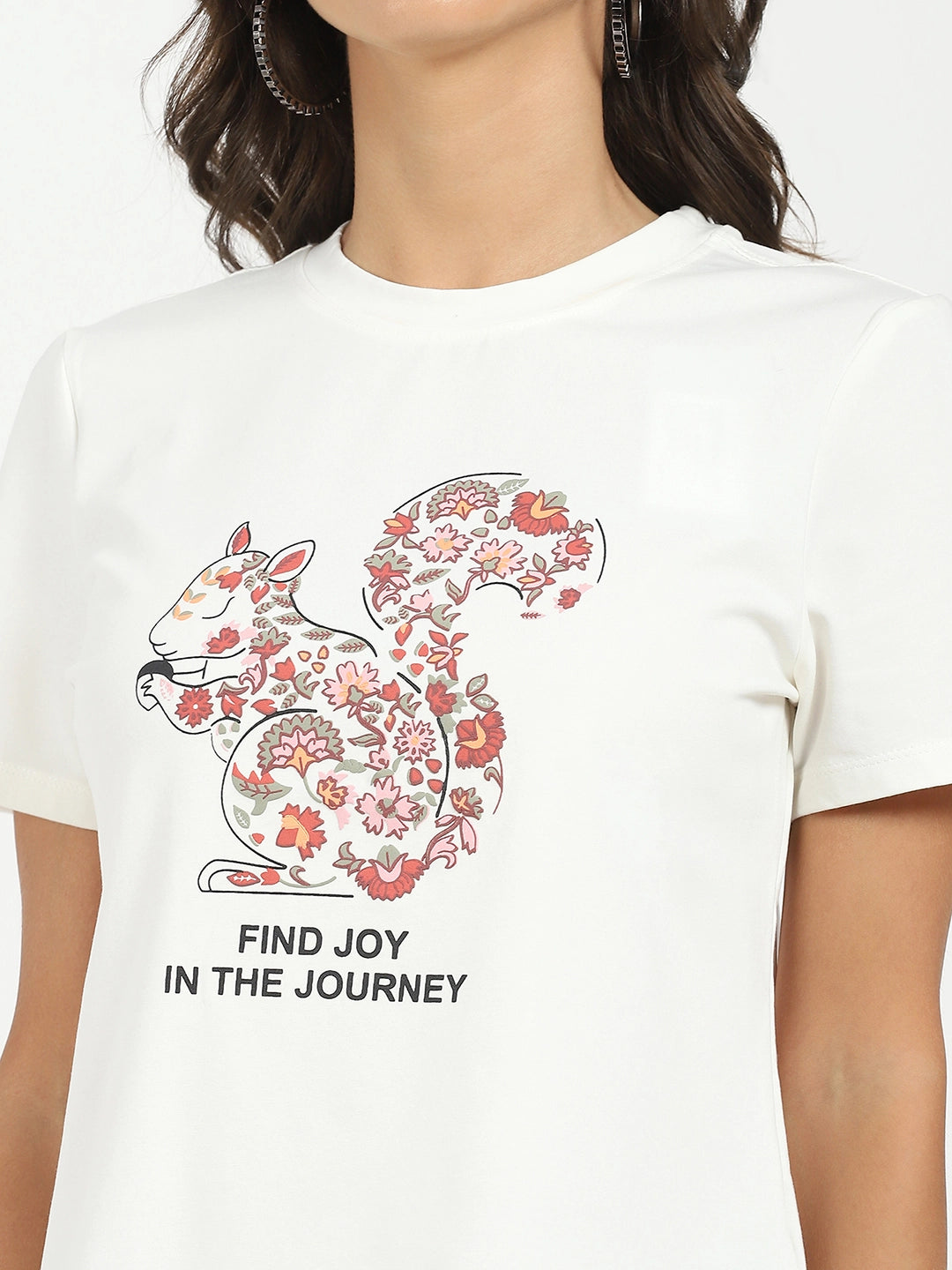 White Graphic Cotton Top - Global Republic