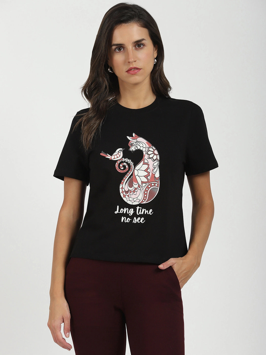 Black Graphic Cotton Top - Global Republic