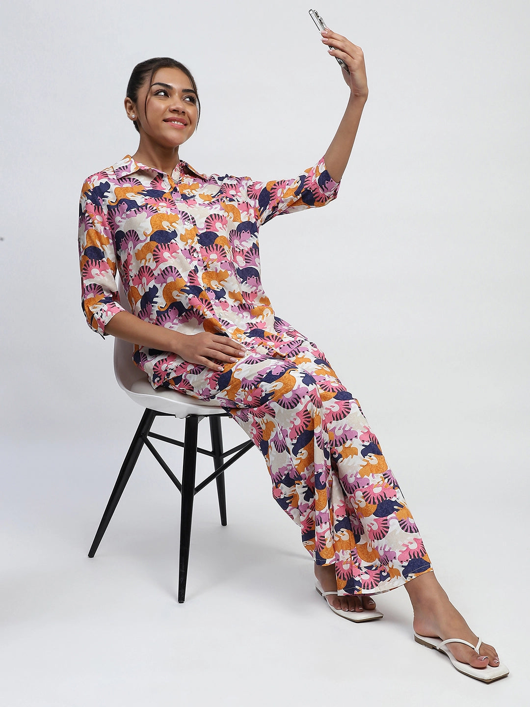 Multi Digital Print Rayon Loose Fit Shirt - Global Republic