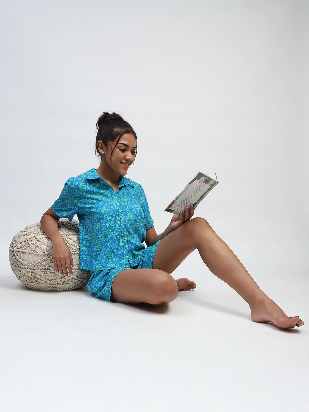 Royal Floral Print Rayon Loose Fit Shorts - Global Republic