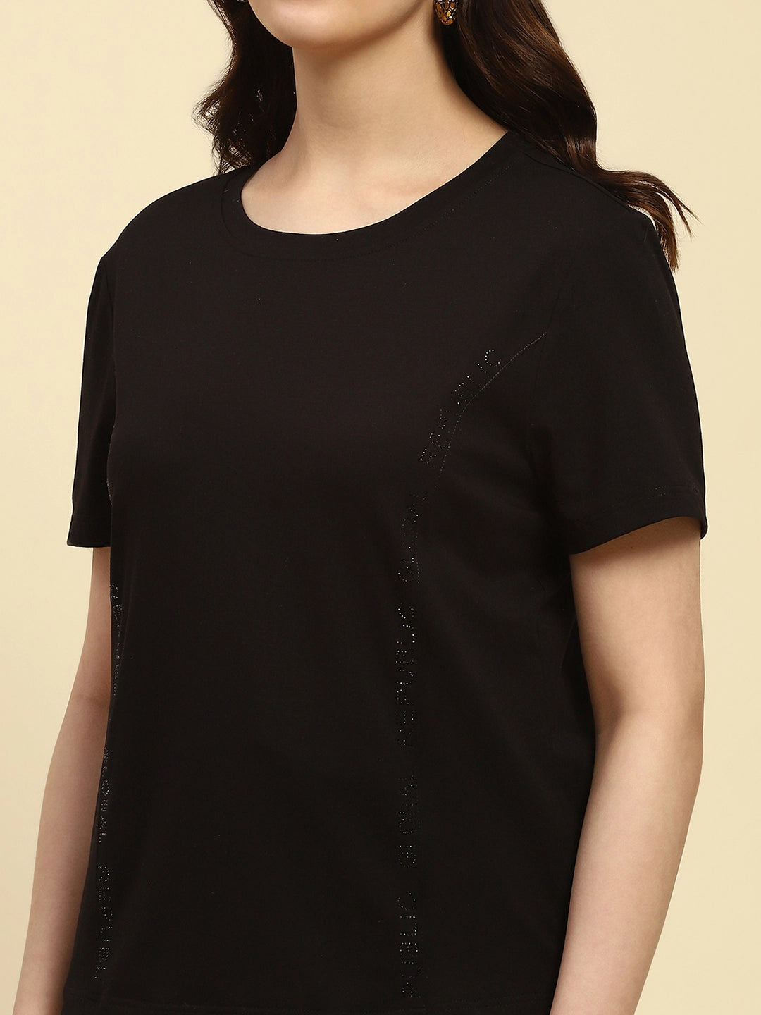 Black Cotton Embroidered Top - Global Republic
