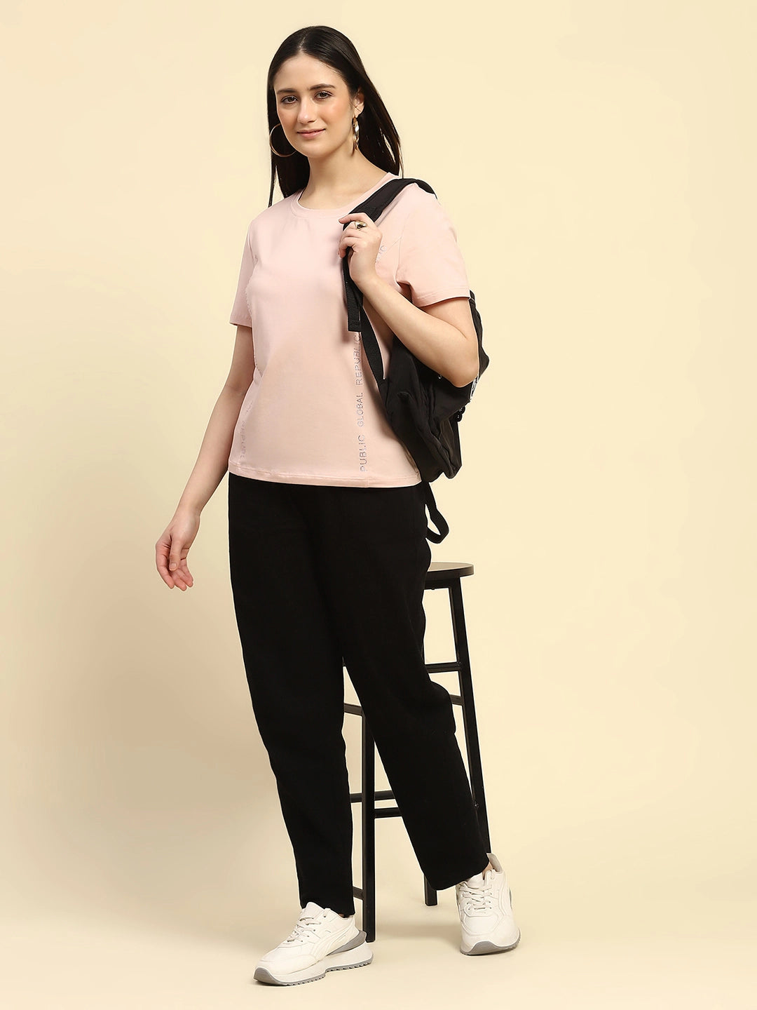 Pink Embroidered Cotton Relaxed Fit Top - Global Republic