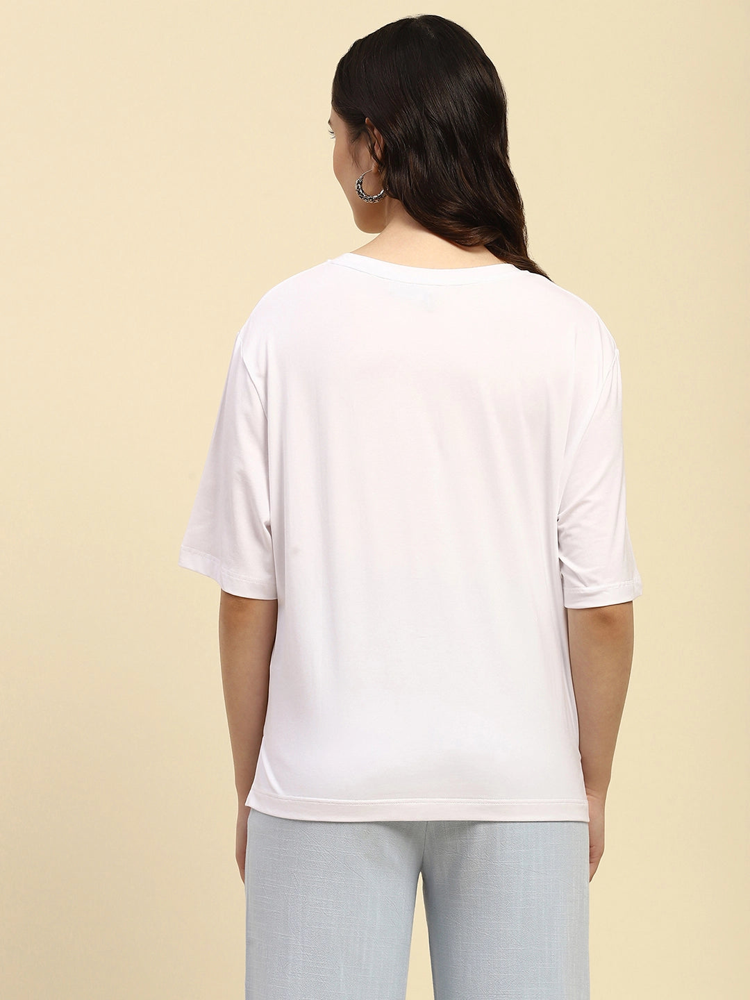 White Embroidered Cotton Boxy Top - Global Republic