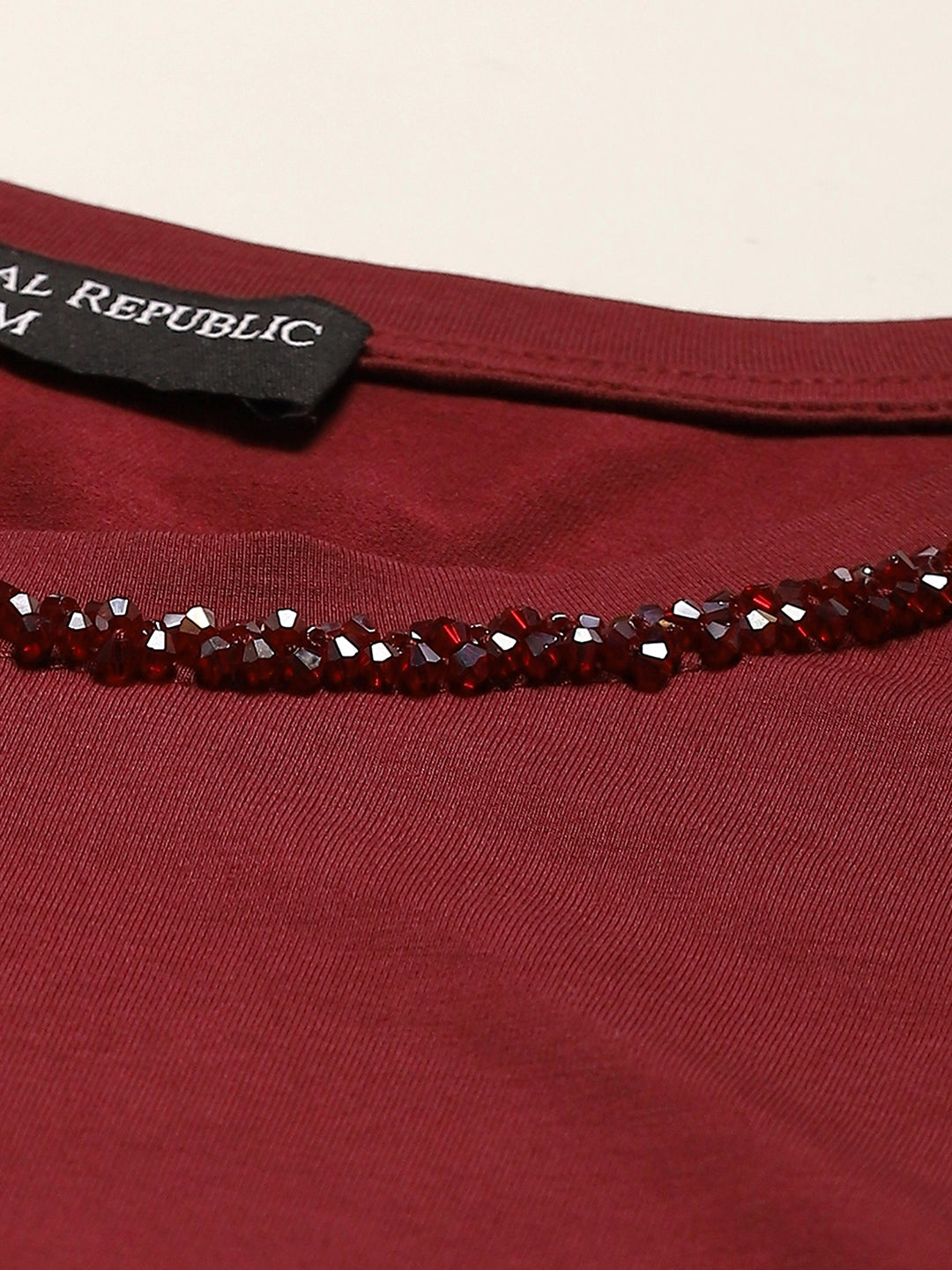 Wine Embellished Cotton Top - Global Republic