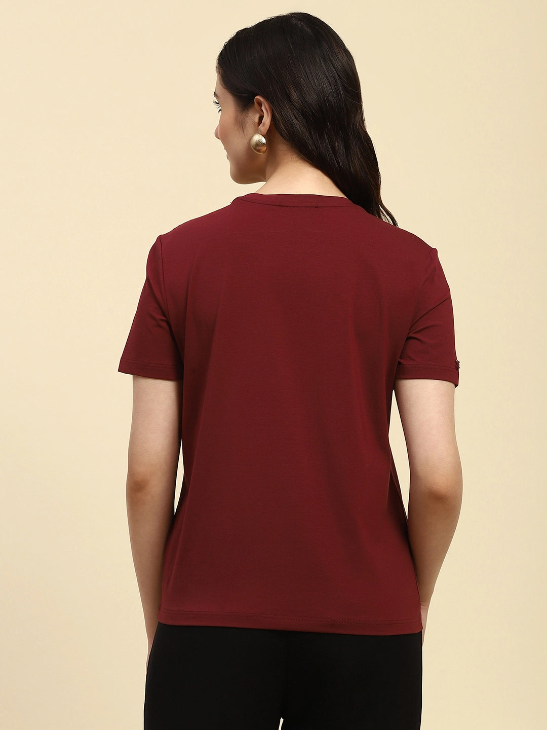 Wine Embellished Cotton Top - Global Republic