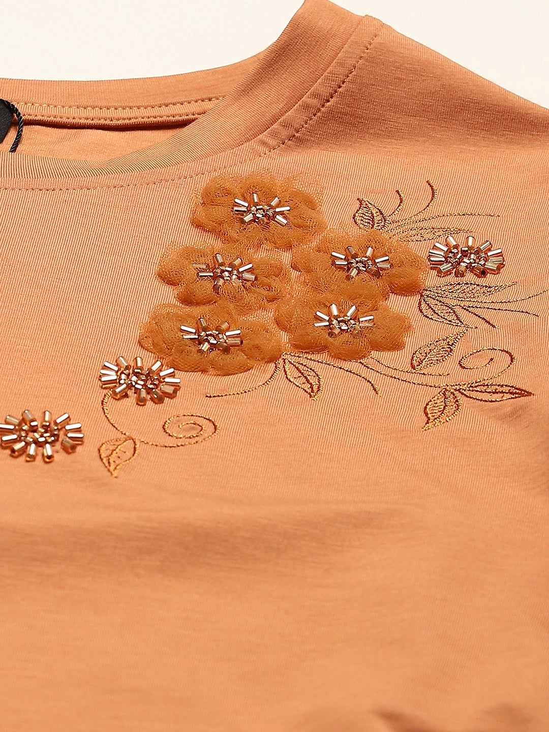 Rust Embroidered Modal Top - Global Republic