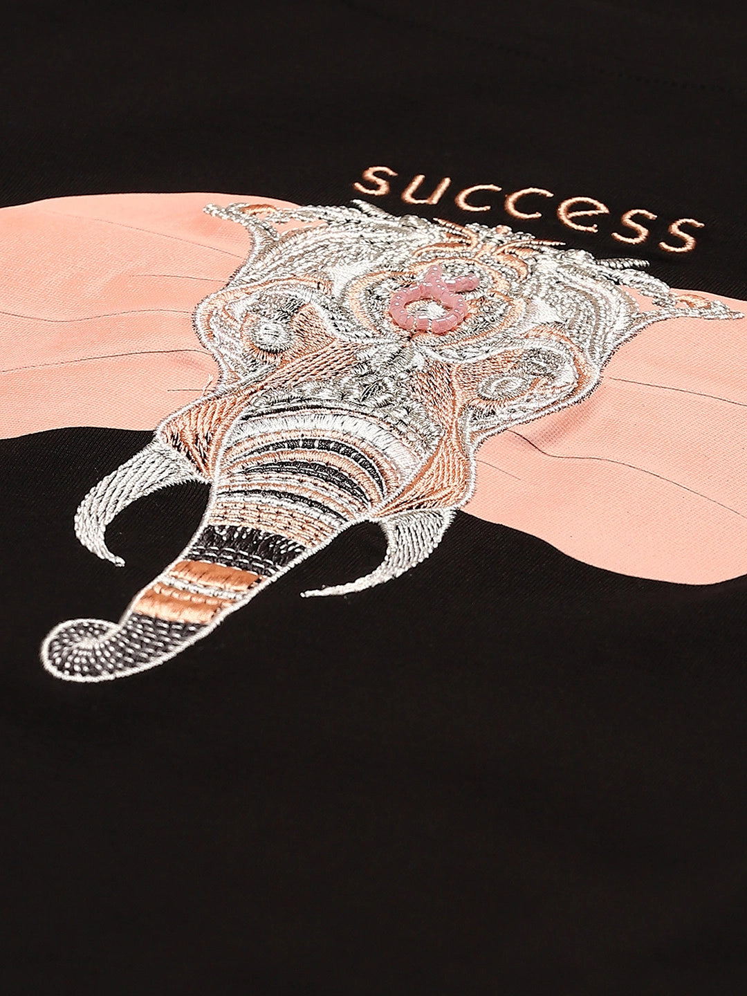 Black Embroidered Modal Top - Global Republic