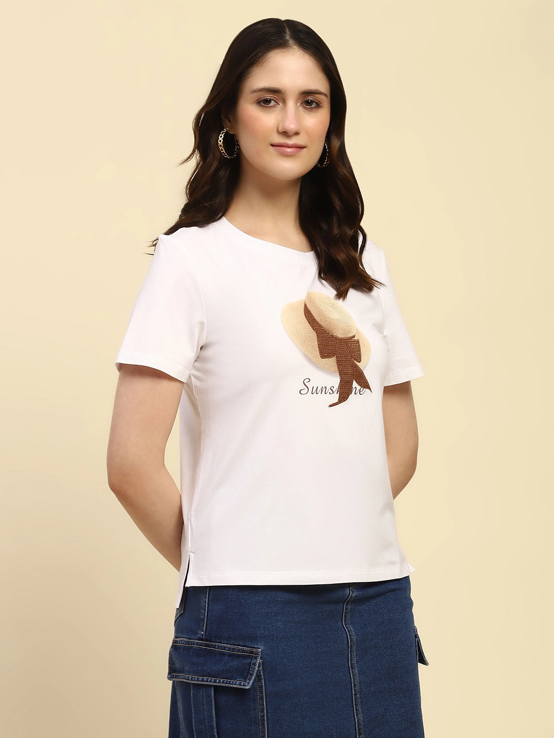 White Embroidered Modal Top - Global Republic