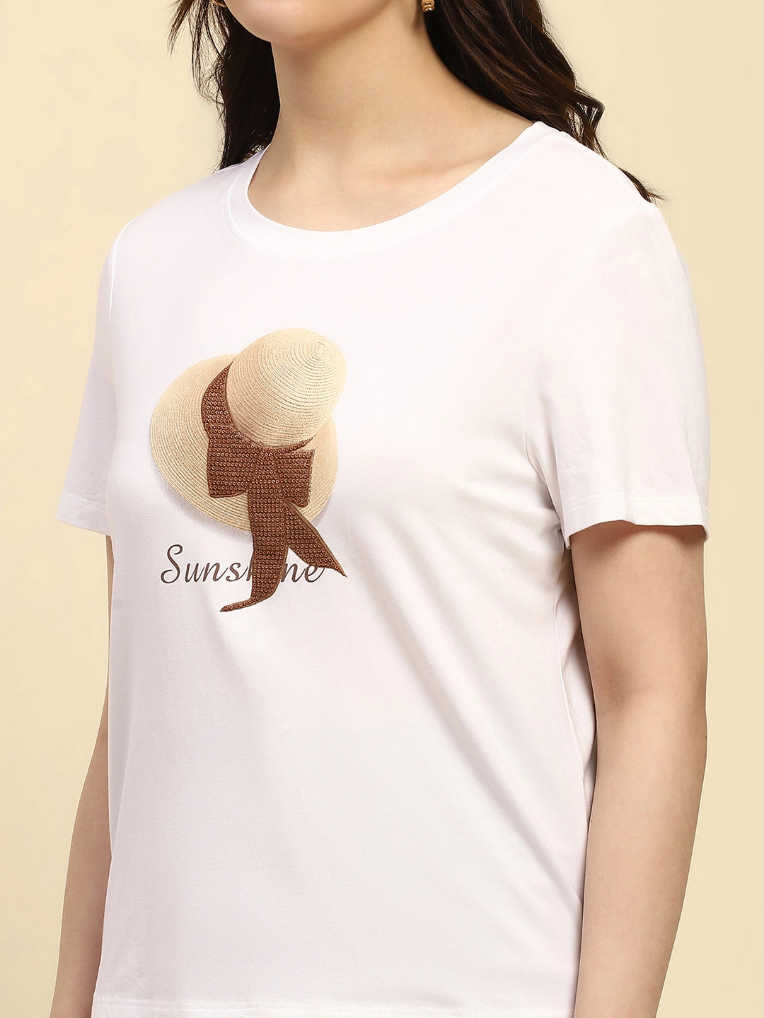 White Embroidered Modal Top - Global Republic