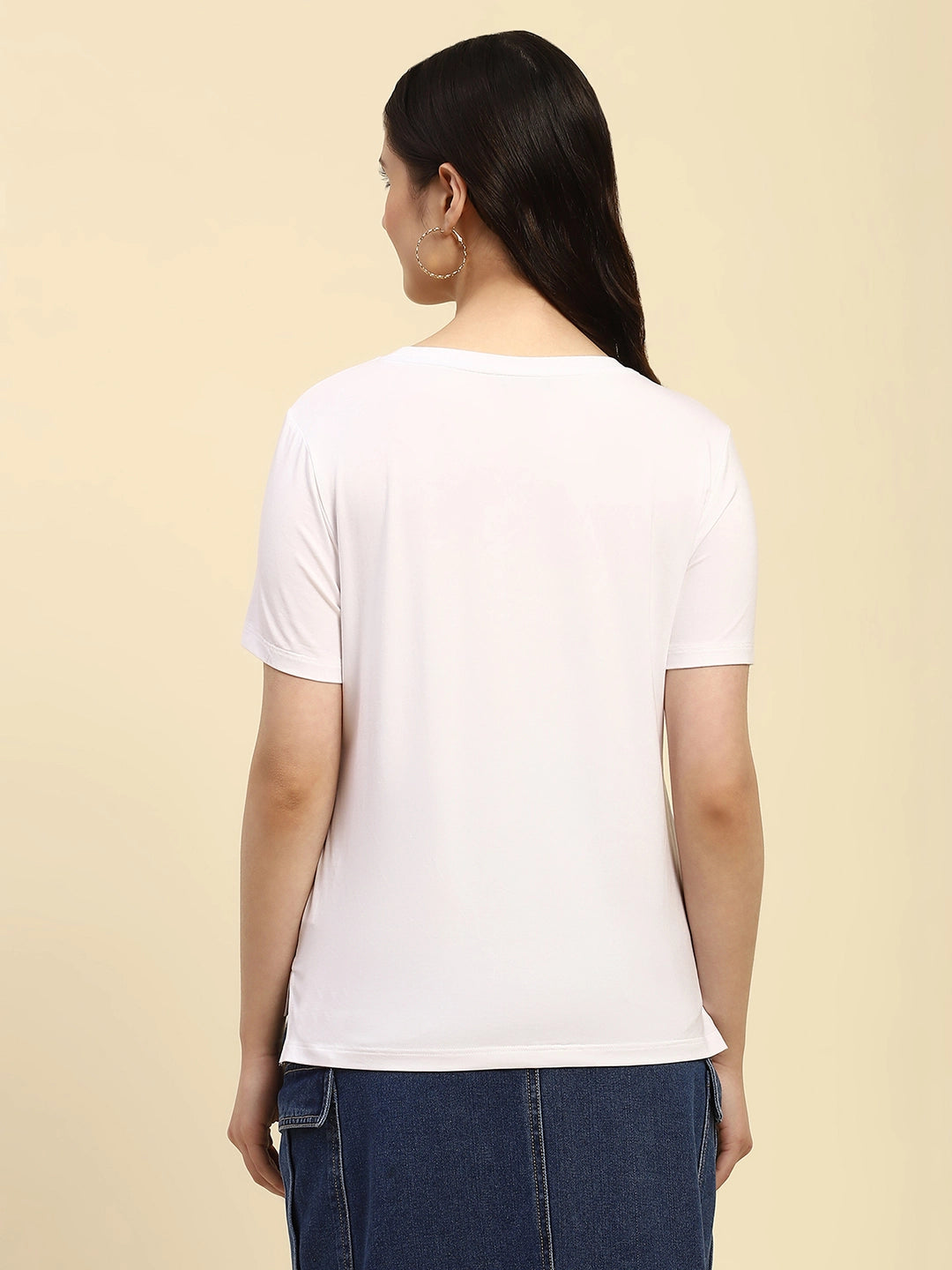 White Embroidered Modal Top - Global Republic