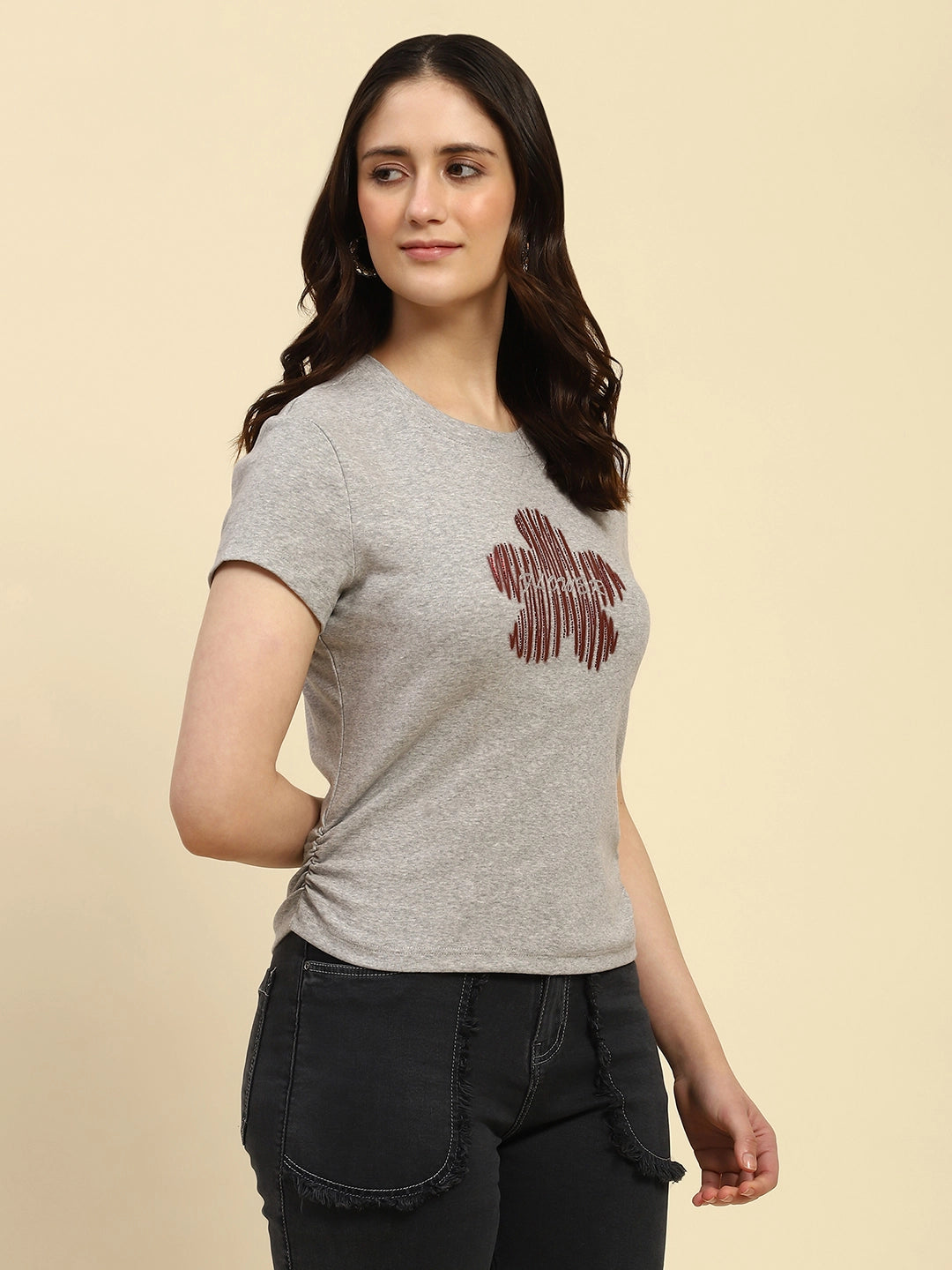 Grey Embellished UV Protective Top - Global Republic