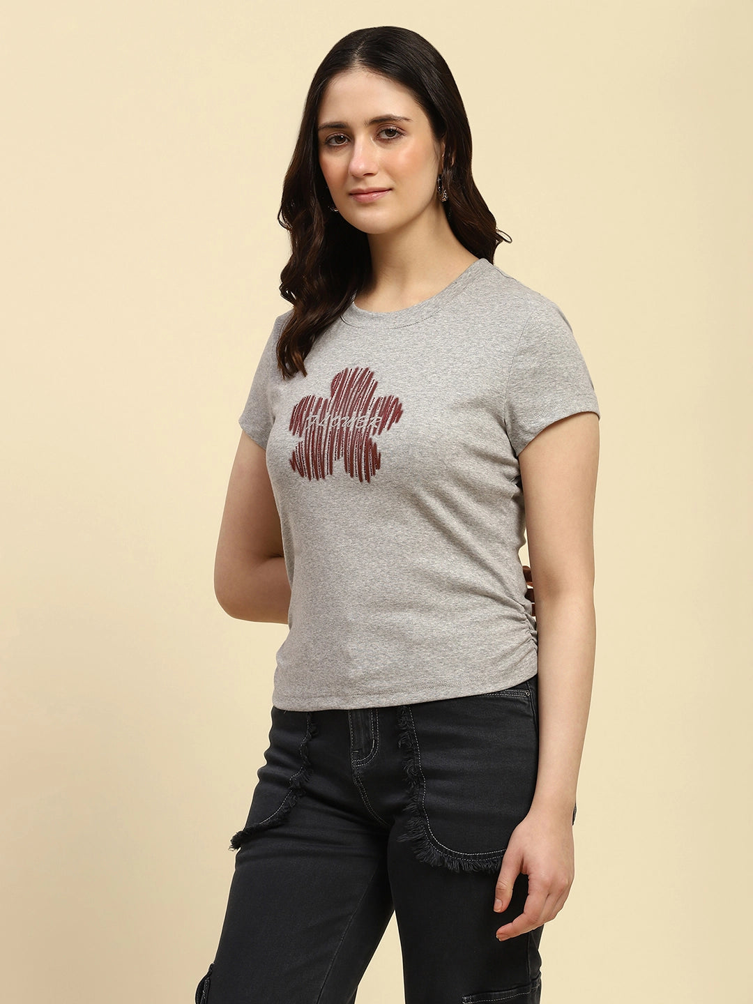 Grey Embellished UV Protective Top - Global Republic