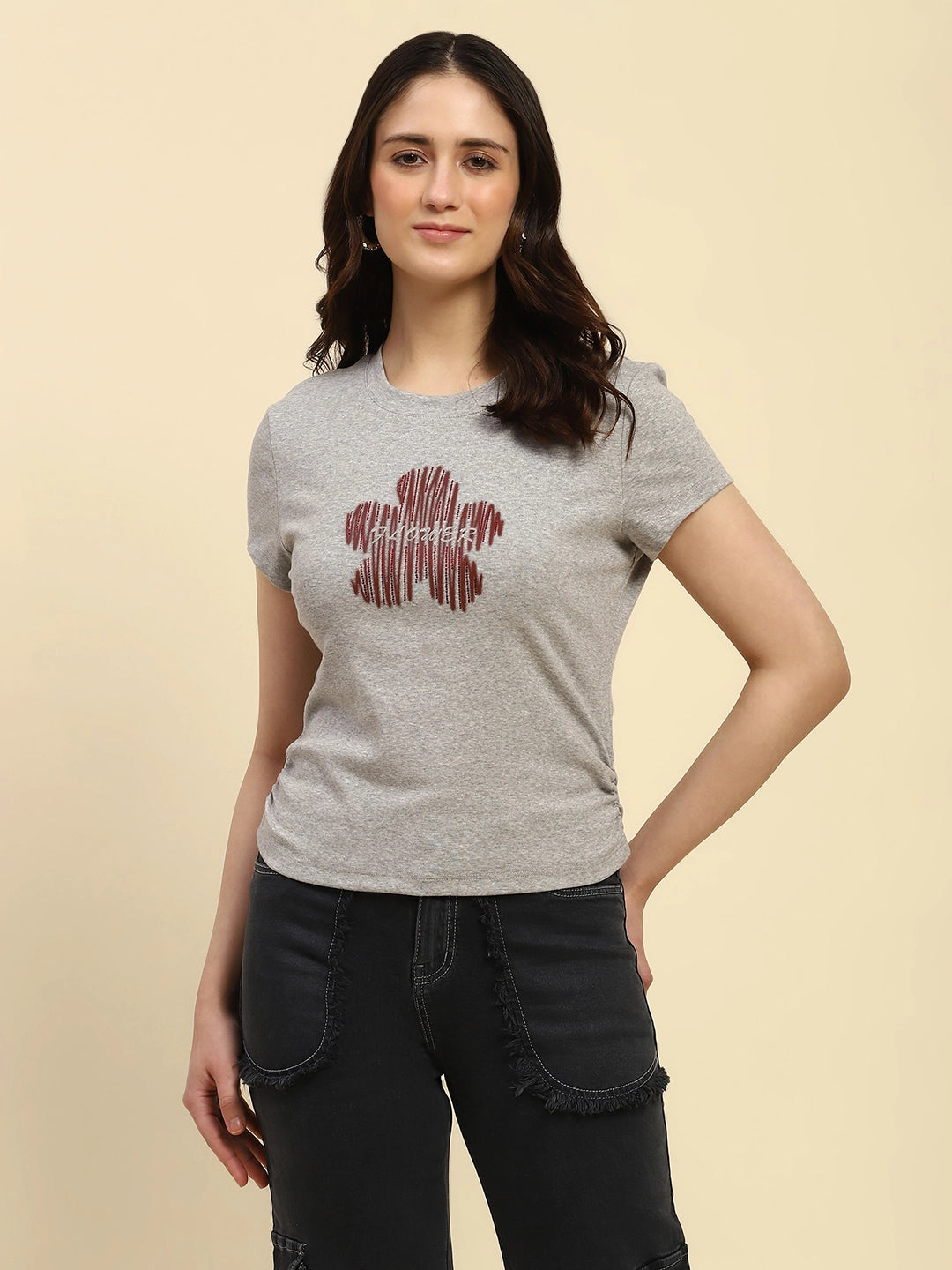 Grey Embellished UV Protective Top - Global Republic