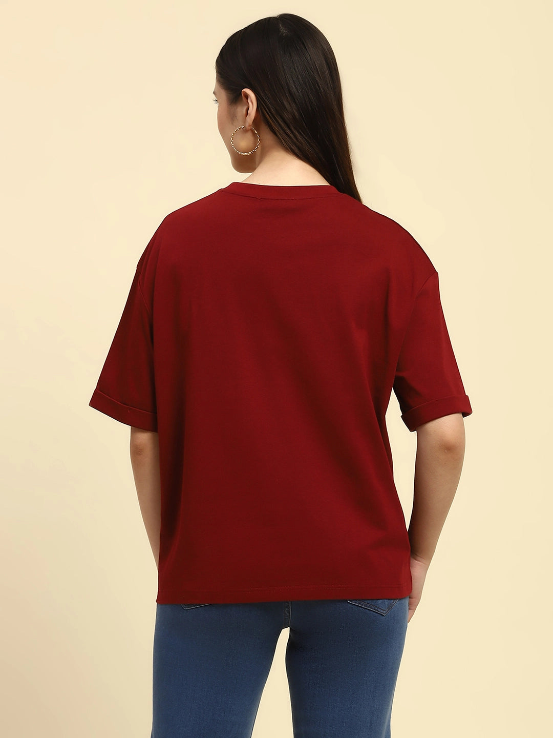 Wine UV Protective Cotton Boxy Top - Global Republic