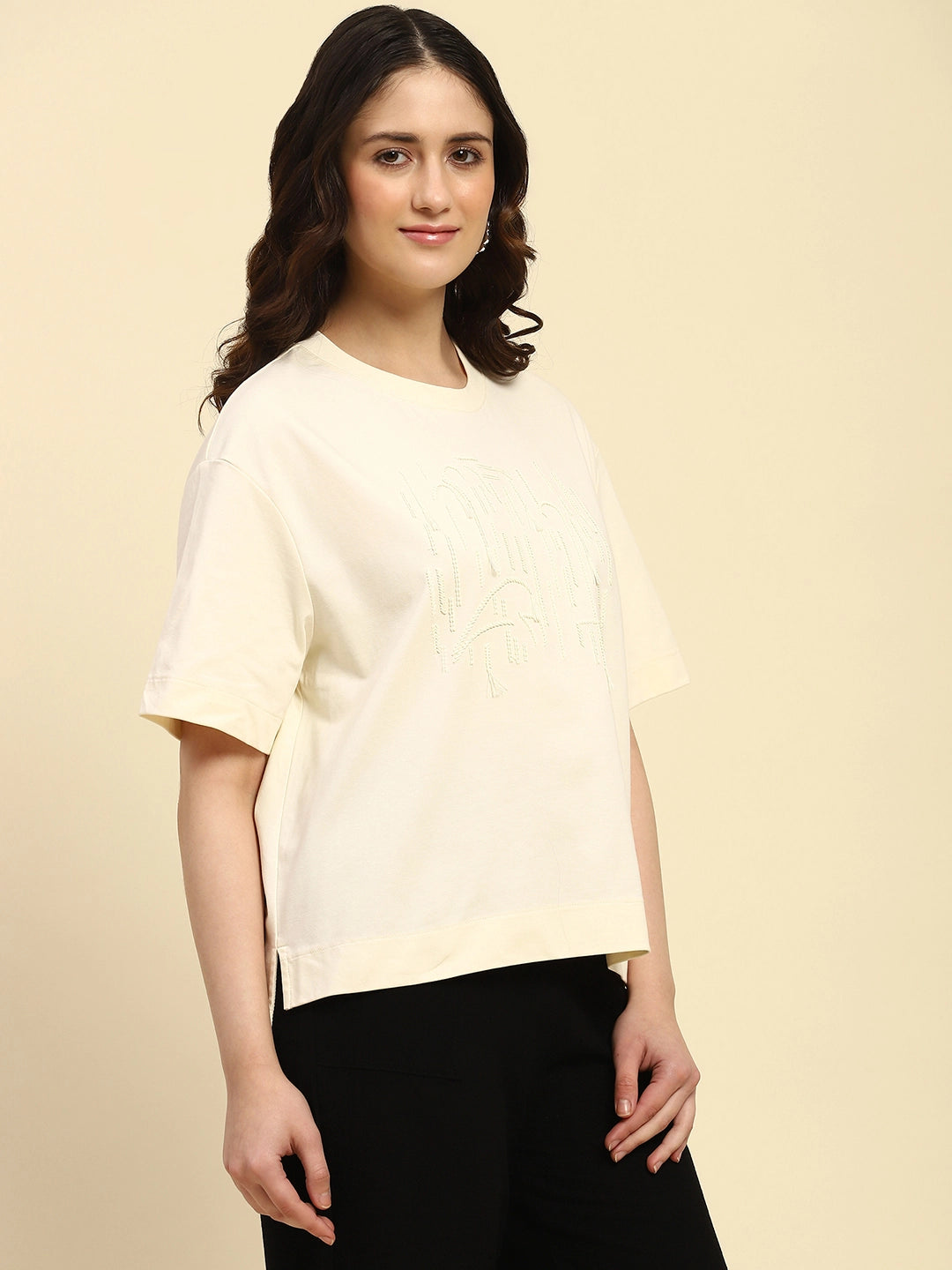 Cream UV Protection Oversized Top - Global Republic