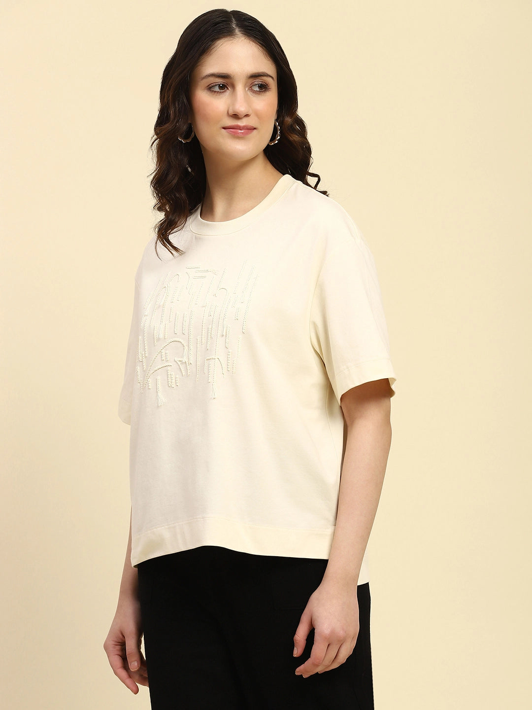Cream UV Protection Oversized Top - Global Republic