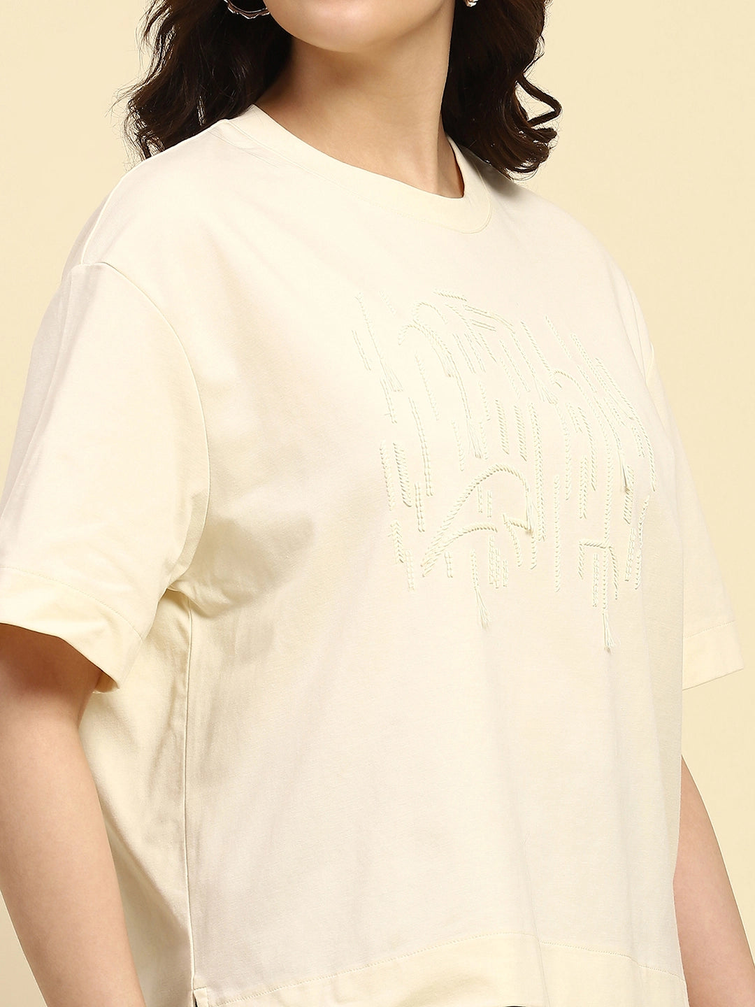 Cream UV Protection Oversized Top - Global Republic