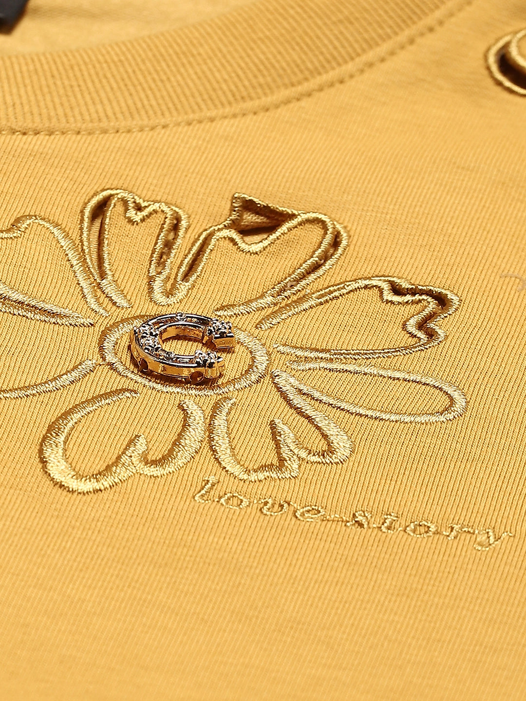 Mustard Cut Work UV Protection Top - Global Republic