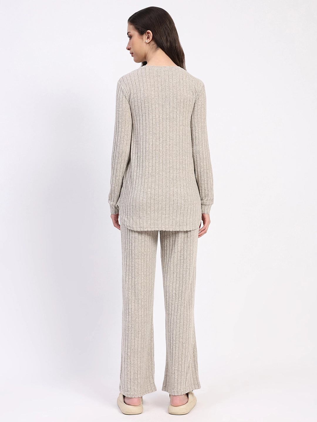 Self-Striped -Spandex Winter Loungewear - Global Republic