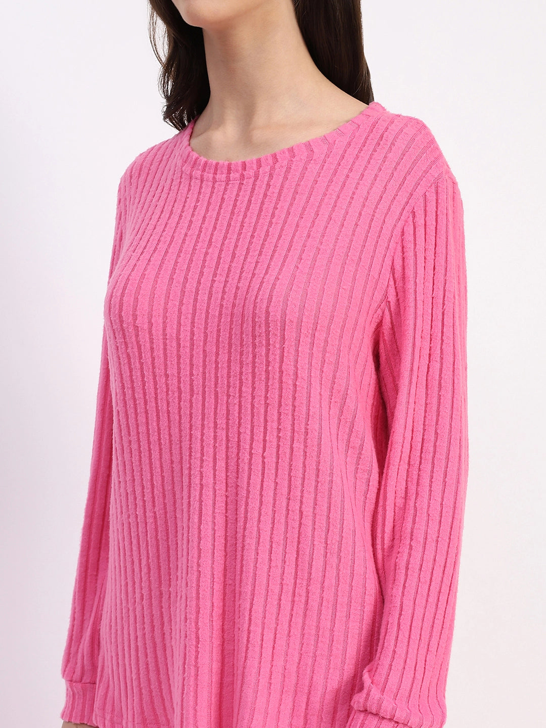 -Spandex Self-Striped Winter Loungewear - Global Republic