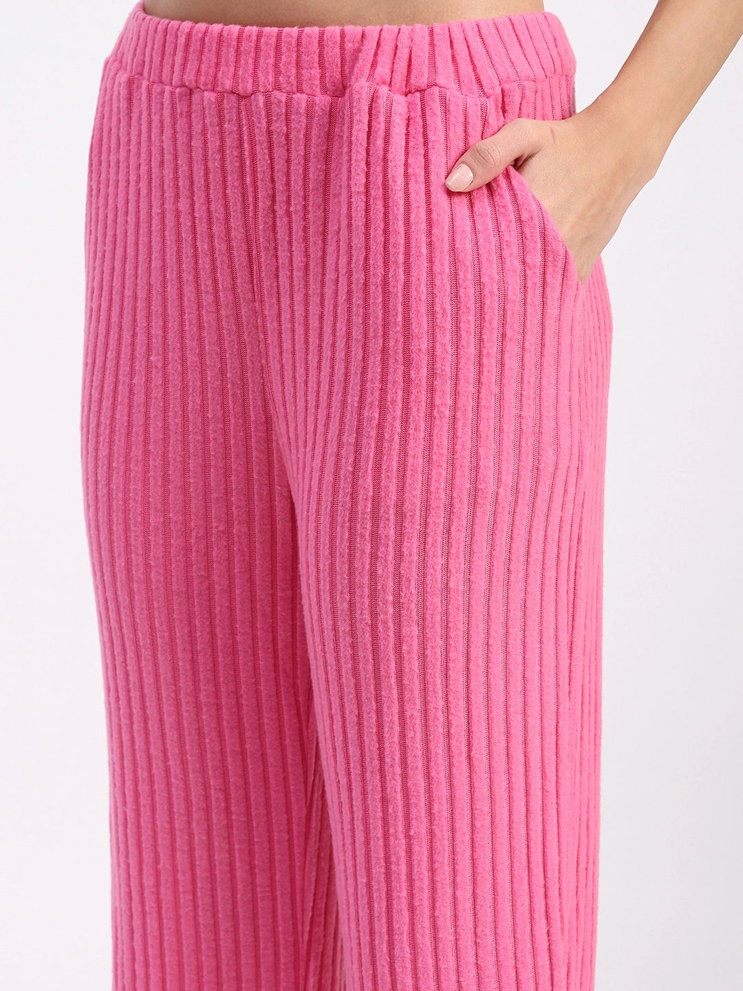 -Spandex Self-Striped Winter Loungewear - Global Republic