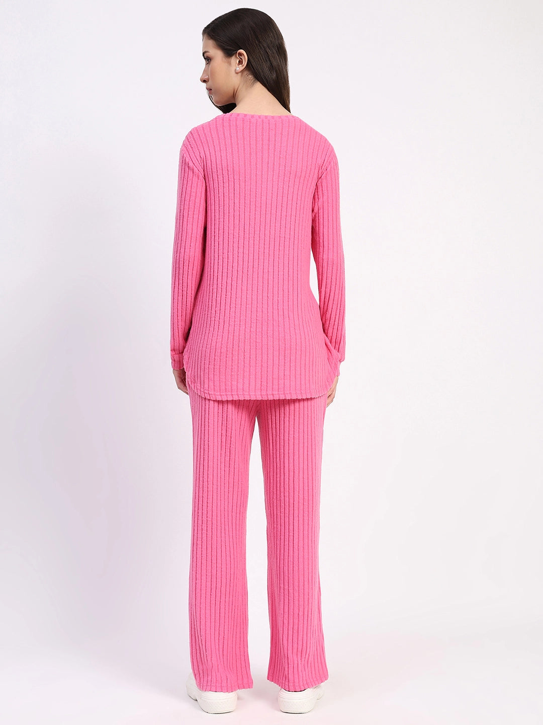 -Spandex Self-Striped Winter Loungewear - Global Republic