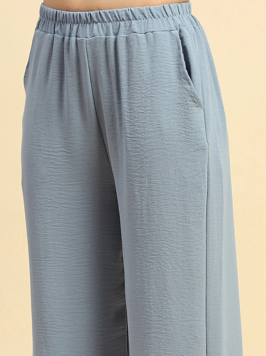 Blue Rayon Relaxed Fit Night Suit For Women - Global Republic