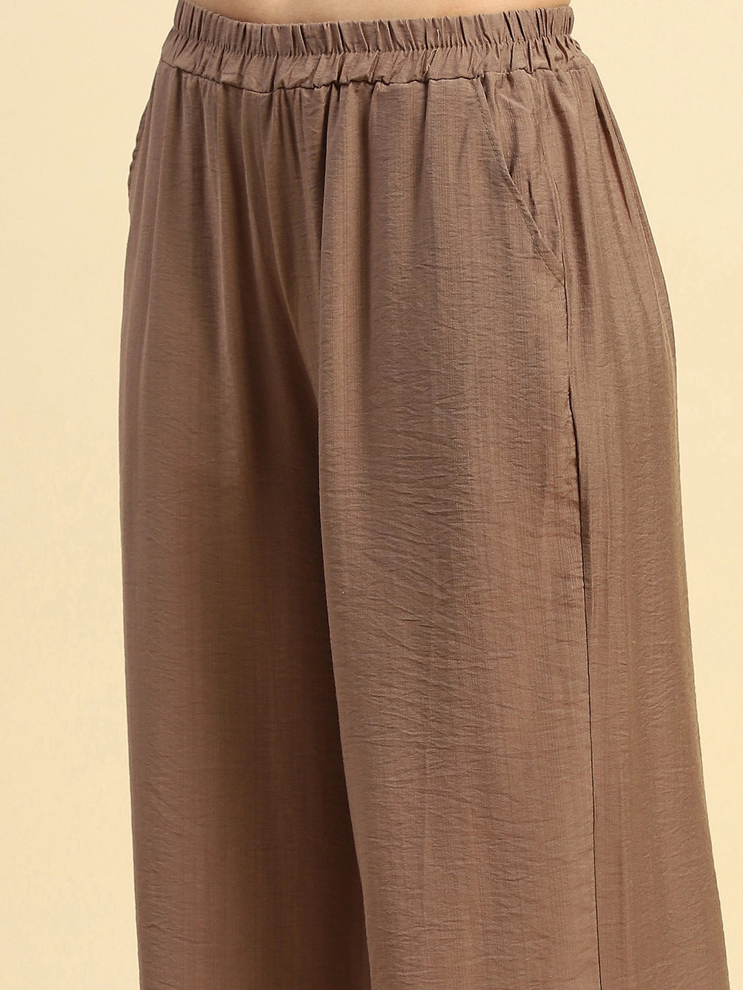 Coffee Rayon Relaxed Fit Night Suit For Women - Global Republic