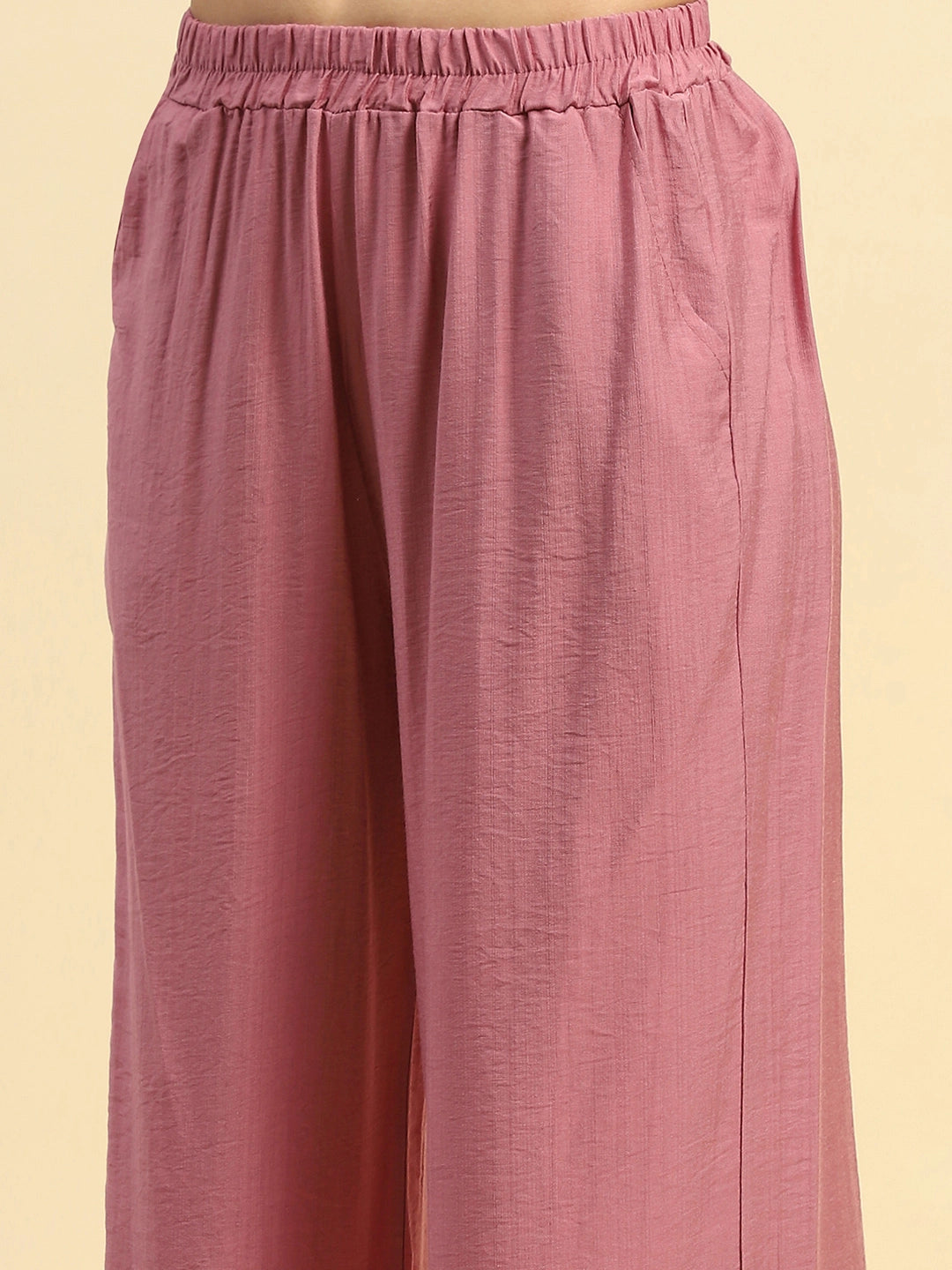 Dusty Pink Rayon Relaxed Fit Nightsuit - Global Republic