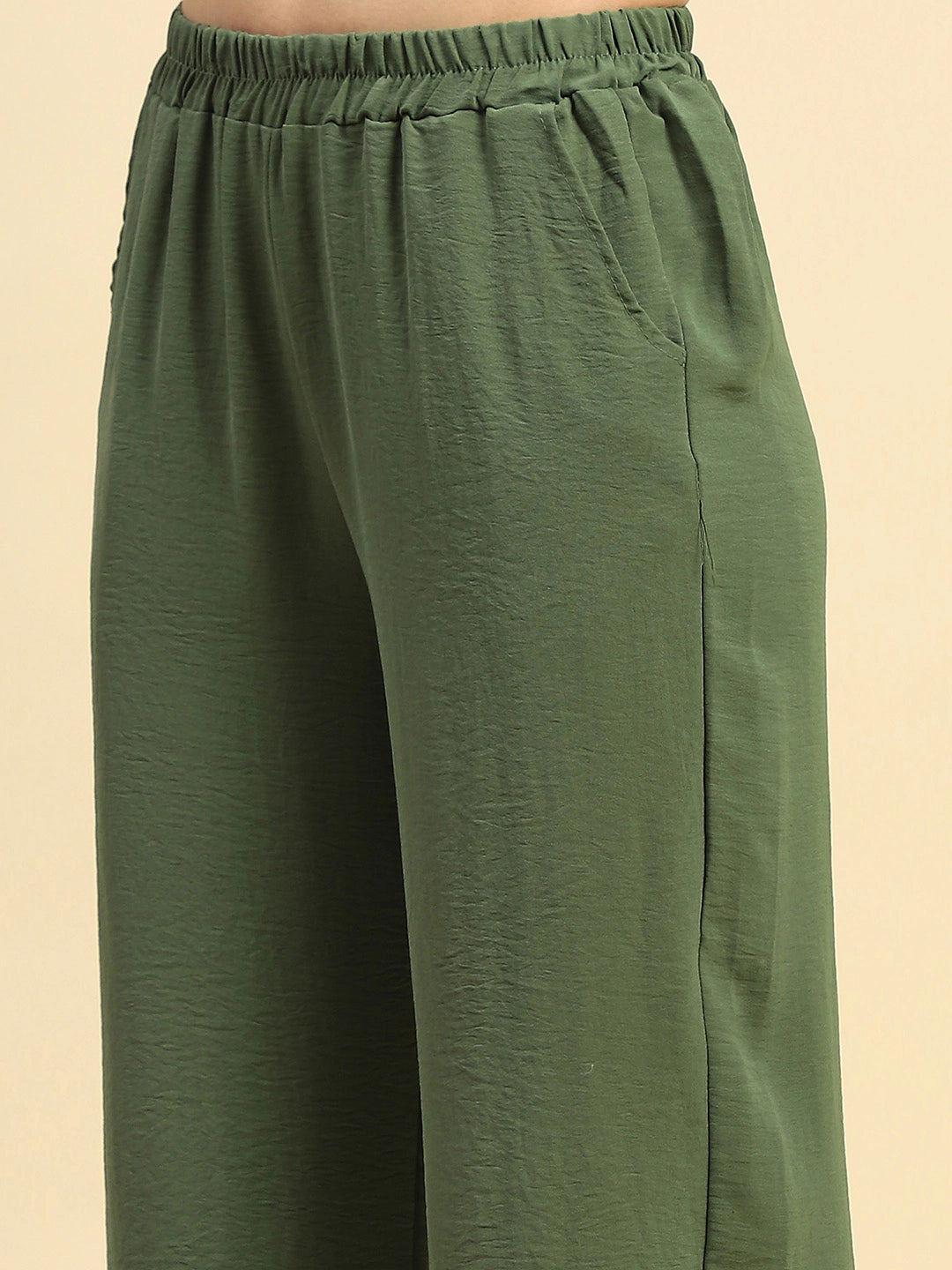 Green Rayon Relaxed Fit Nightsuit - Global Republic