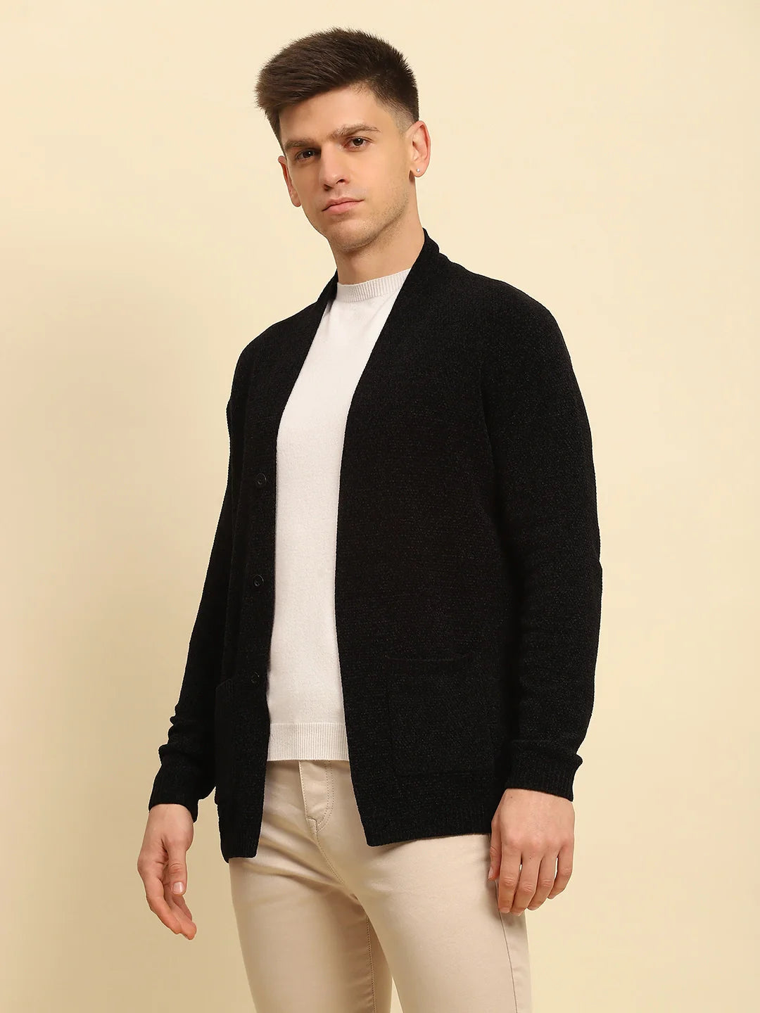 Black Solid Winter Shrug - Global Republic